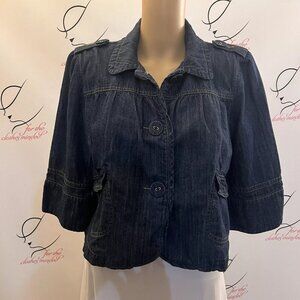 No Boundaries Jr Size 11-13. Cotton Denim Flared Short Jacket or Top. B18